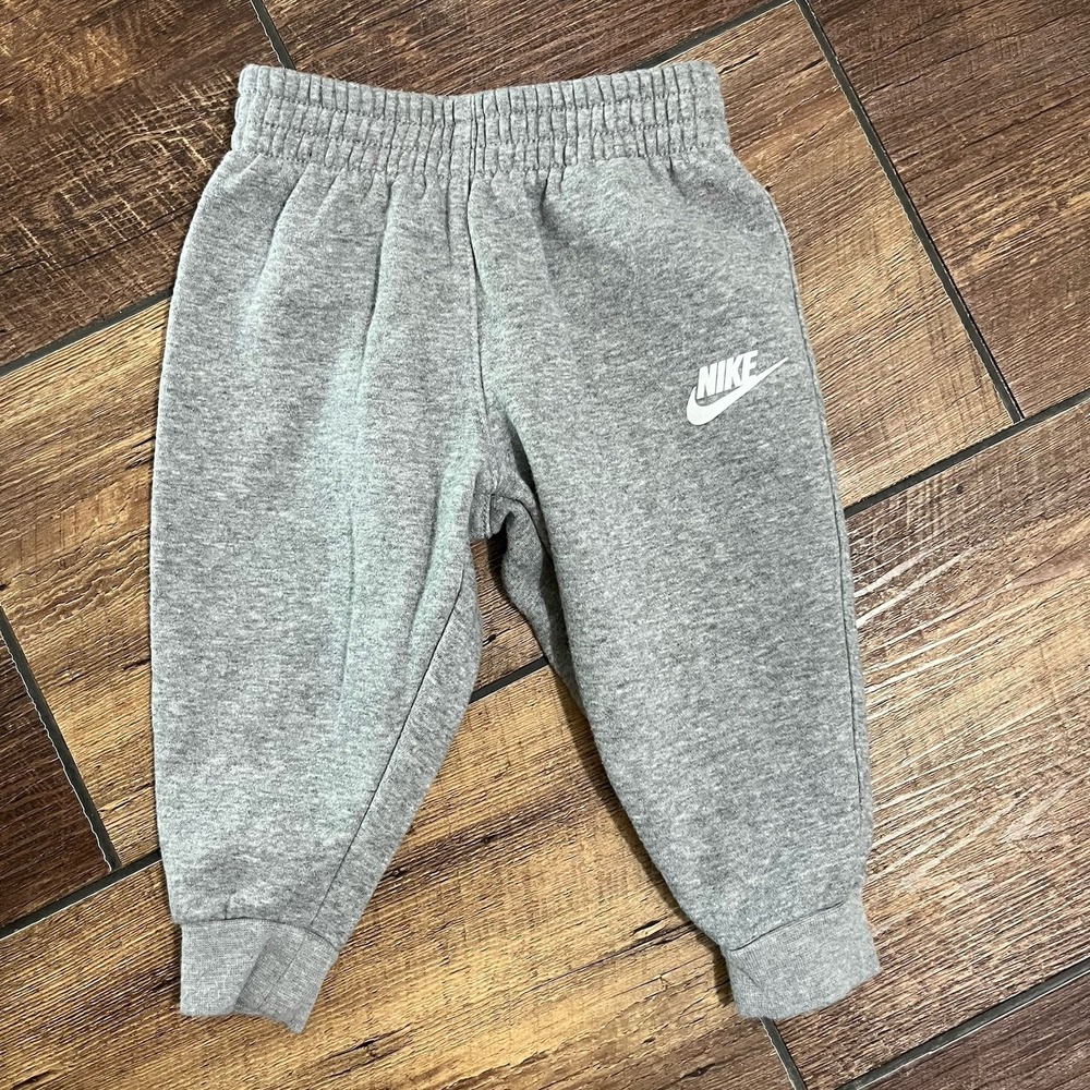 Nike Sweatpants 2T Gray Joggers Fleece Toddler Baby Lounge Pull On Pants